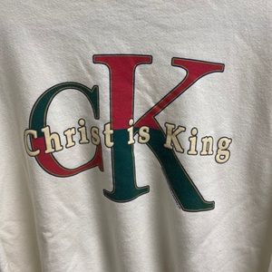 christ is king crewneck sweater - large/xl